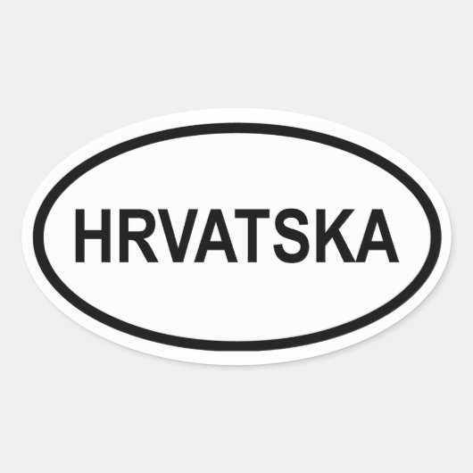 Kroatien "Hrvatska" Ovaler Aufkleber (Vorderseite)