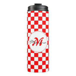 Kroatien Hrvatska Schachbrett Namensmonogramm Thermosbecher