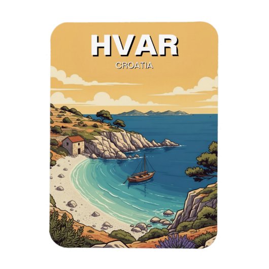 Kroatien Hvar Abgeschiedene Bucht Magnet (Vertikal)