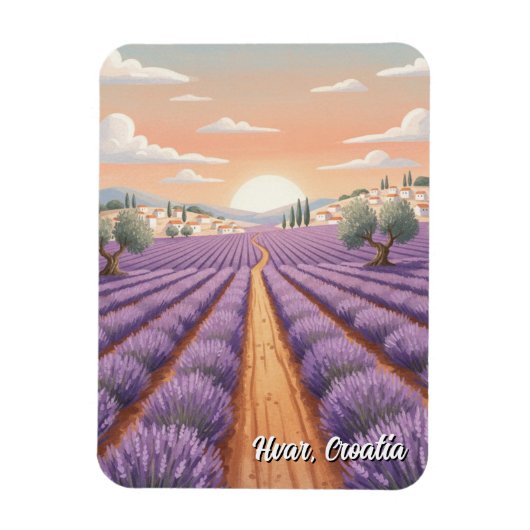 Kroatien Hvar Lavendel Felder Magnet (Vertikal)
