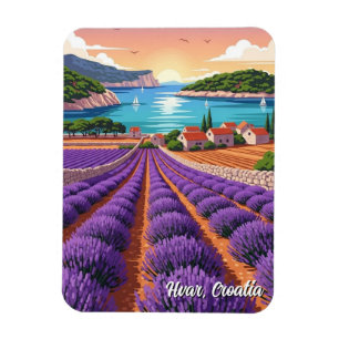 Kroatien Hvar Lavendel Felder Magnet