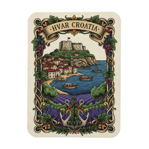 Kroatien Hvar Lavendel Felder Magnet