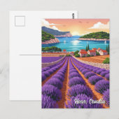 Kroatien Hvar Lavendelfelder Postkarte (Vorne/Hinten)