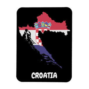 Kroatien Karte Flaggenfarben Vintages Foto Magnet