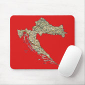 Kroatien-Karte Mousepad (Mit Mouse)