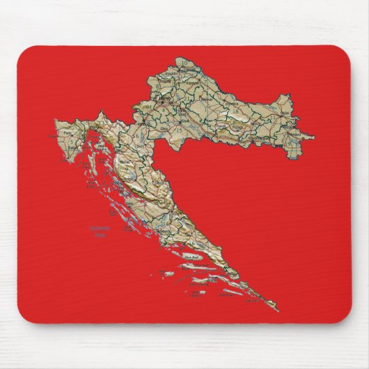 Kroatien-Karte Mousepad (Vorne)