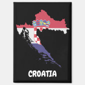 Kroatien Kartenflagge farbig Vintag Magnet (Vorderseite)