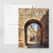 Kroatien Korčula Reise Postkarte (Vorne/Hinten)