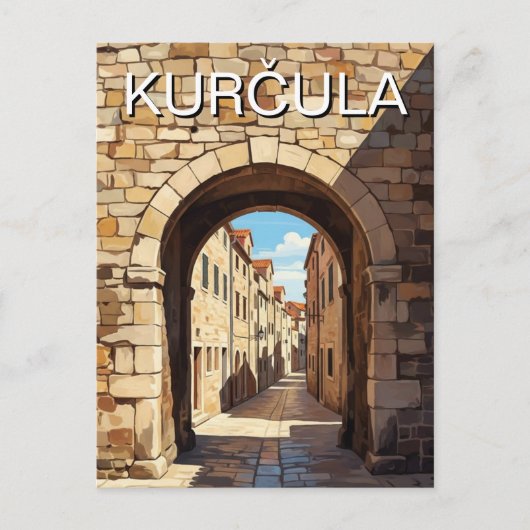 Kroatien Korčula Reise Postkarte (Vorderseite)