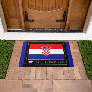 Kroatien & Kroatien Flaggenheim matt/sport Willkom Fußmatte