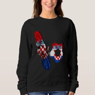 Kroatien Kroatische Flagge Kroatischer Fußball Tri Sweatshirt
