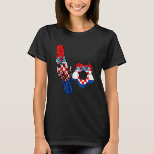 Kroatien Kroatische Flagge Kroatischer Fußball Tri T-Shirt