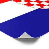 Kroatien - kroatische Flagge - Poster (Ecke)