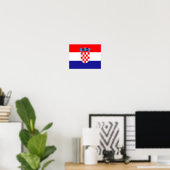 Kroatien - kroatische Flagge - Poster (Heimbüro)
