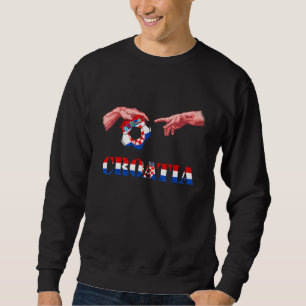 Kroatien Kroatische Flagge Reichende Hände Kroatis Sweatshirt