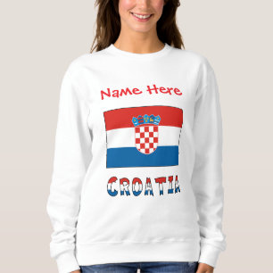 Kroatien Kroatische Flagge Rot Personalisierter Na Sweatshirt