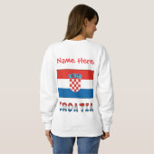 Kroatien Kroatische Flagge Rot Personalisierter Na Sweatshirt (Schwarz voll)