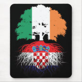 Kroatien Kroatische Irish Ireland Tree Roots Flag Mousepad (Vorne)