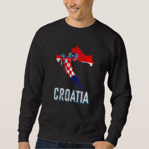 Kroatien Kroatische Kroatische Flagge Karte Zagreb Sweatshirt