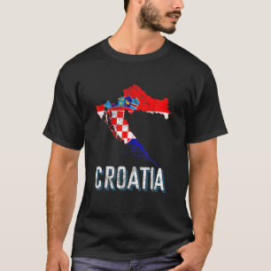 Kroatien Kroatische Kroatische Flagge Karte Zagreb T-Shirt