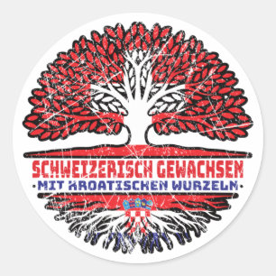 Kroatien Kroatische Schweiz Baum Wurzel Runder Aufkleber