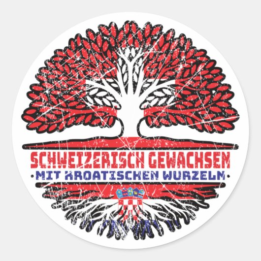 Kroatien Kroatische Schweiz Baum Wurzel Runder Aufkleber (Vorderseite)