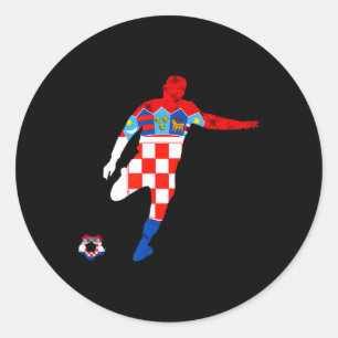 Kroatien Kroatische Wurzeln Kroatischer Fußballspi Runder Aufkleber