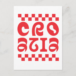 Kroatien Land Logo Design Postkarte