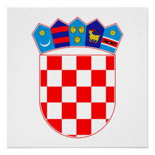 Kroatien Land Wappen Symbol Emblem Flagge Poster