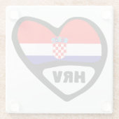 Kroatien Ländercode Flaggenstaat Herz Hrvatska Glasuntersetzer (Rückseite)