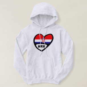 Kroatien Ländercode Flaggenstaat Herz Hrvatska Hoodie