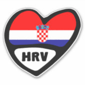 Kroatien Ländercode Flaggenstaat Herz Hrvatska HRV Aufkleber (Vorderseite)