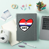 Kroatien Ländercode Flaggenstaat Herz Hrvatska HRV Aufkleber (iPad Hülle)