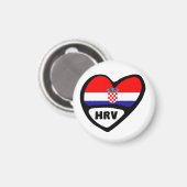 Kroatien Ländercode Flaggenstaat Herz Hrvatska Magnet (Vorderseite/Rückseite)