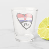 Kroatien Ländercode Flaggenstaat Herz Hrvatska Schnapsglas (Rückseite)
