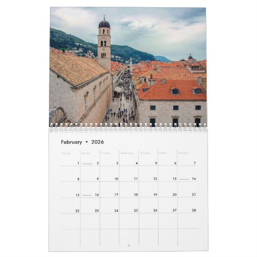 Kroatien Landschaften Kalender (Feb 2026)