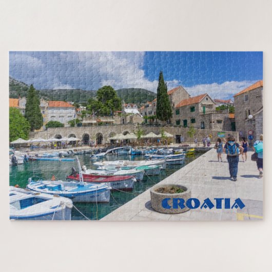 Kroatien Landschaftliche Hafenansicht Puzzle (Horizontal)