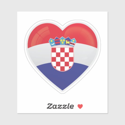 Kroatien Liebe Icon Aufkleber (Blatt)