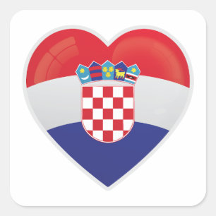 Kroatien Liebe Icon Quadratischer Aufkleber