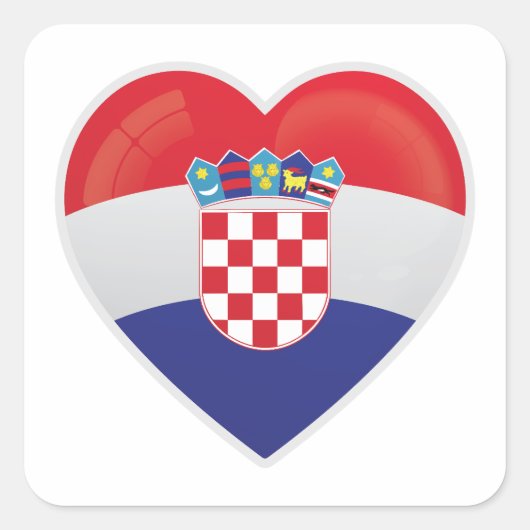 Kroatien Liebe Icon Quadratischer Aufkleber (Vorderseite)