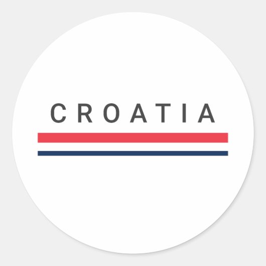 Kroatien Linien Runder Aufkleber (Vorderseite)