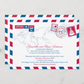 Kroatien Luftpost Hochzeitsempfang Einladung (Vorne/Hinten)