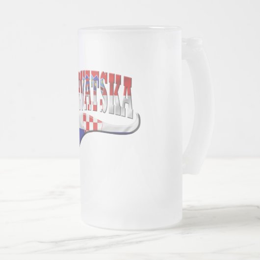 Kroatien Mattglas Bierglas (VorderseiteRechts)