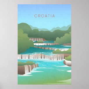 Kroatien Minimal Reiseplakat Poster