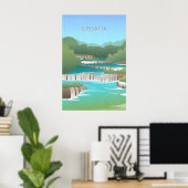 Kroatien Minimal Reiseplakat Poster (Heimbüro)
