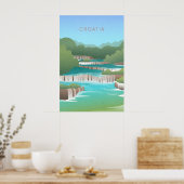 Kroatien Minimal Reiseplakat Poster (Küche)