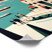 Kroatien Minimalistisch Vintage Poster Art (Ecke)