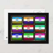 Kroatien Multihue Flags Postkarte (Vorne/Hinten)