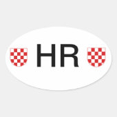 Kroatien Ovaler Aufkleber (Vorderseite)