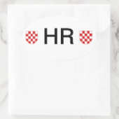 Kroatien Ovaler Aufkleber (Tasche)